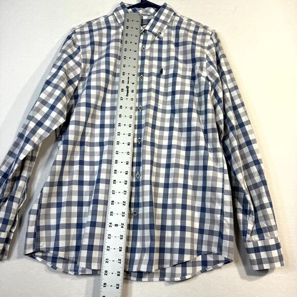 Johnnie-O Hangin' Out‎ Womens Plaid Blue/white Button Shirt Size 16 - Picture 10 of 11